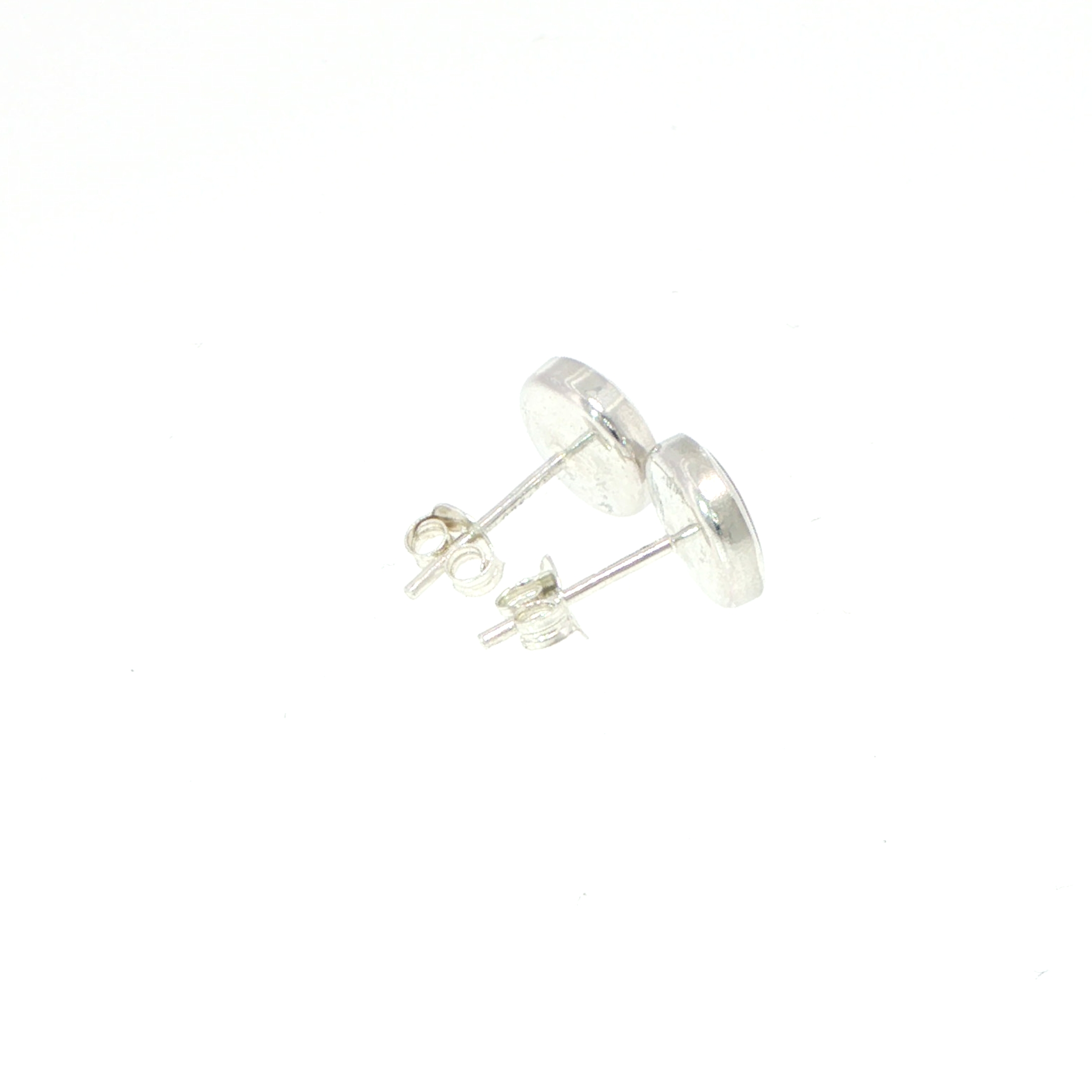 Bezel-Set Blue John Stud Earrings in Silver - Image 8