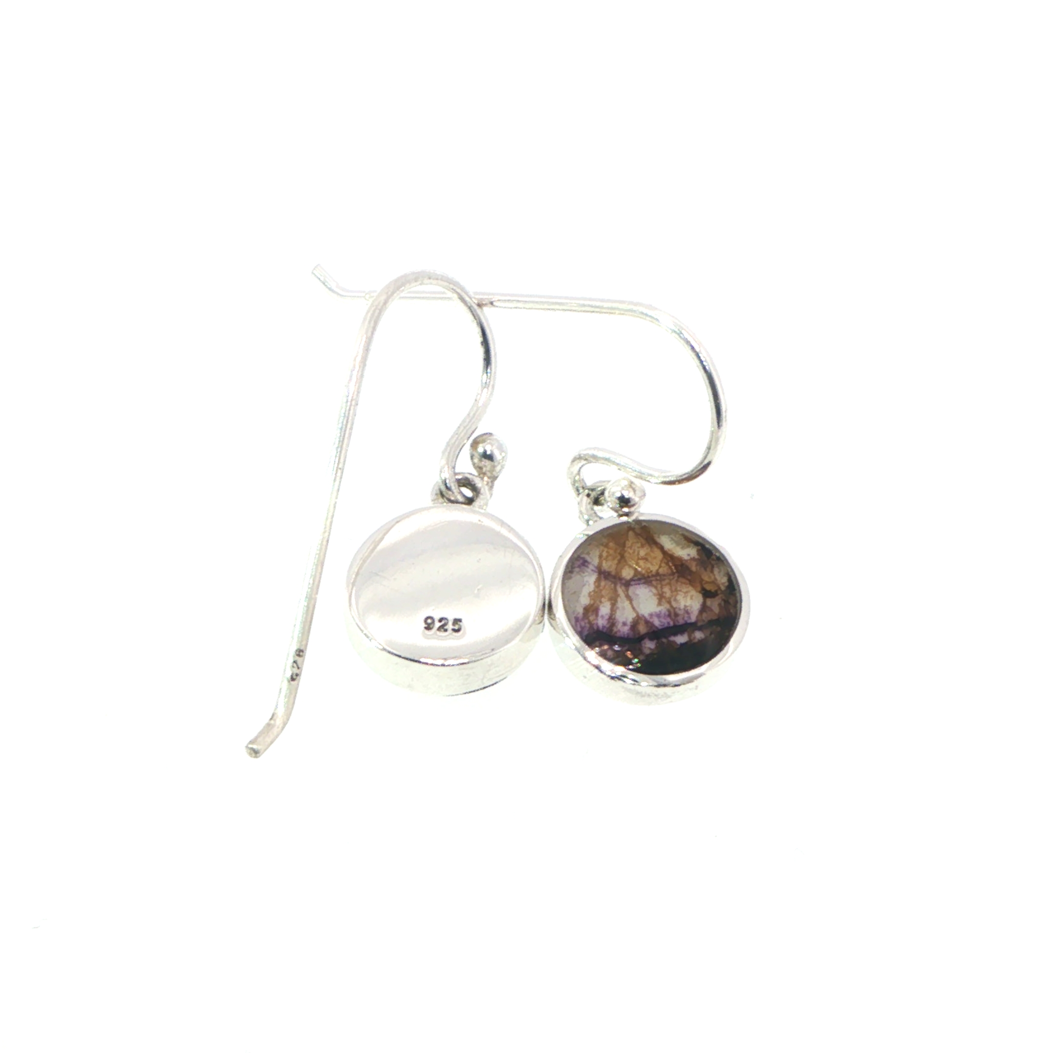 Round Blue John Drop Earrings in Silver - Image 6