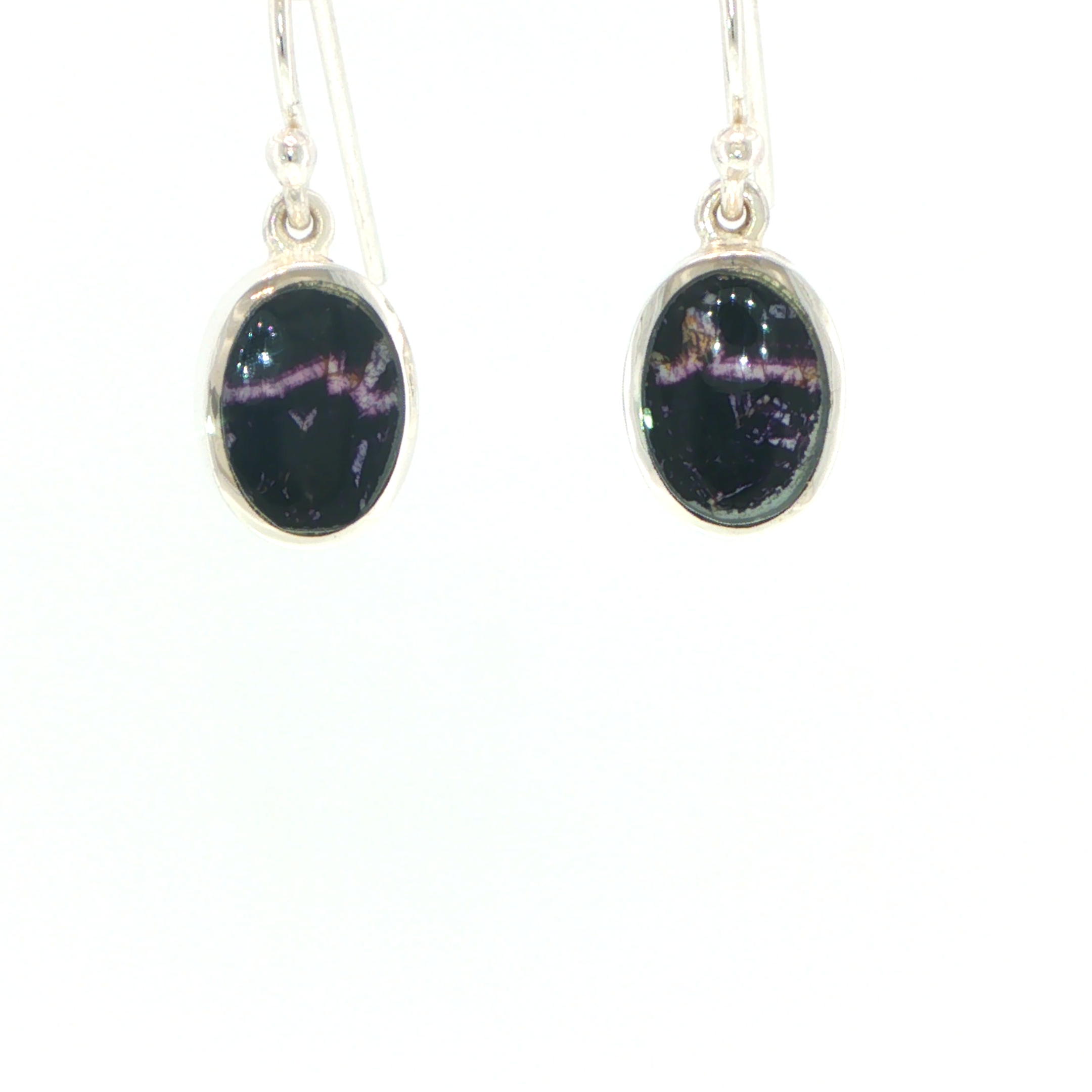 Oval Blue John Drop Earrings in Silver - Image 6