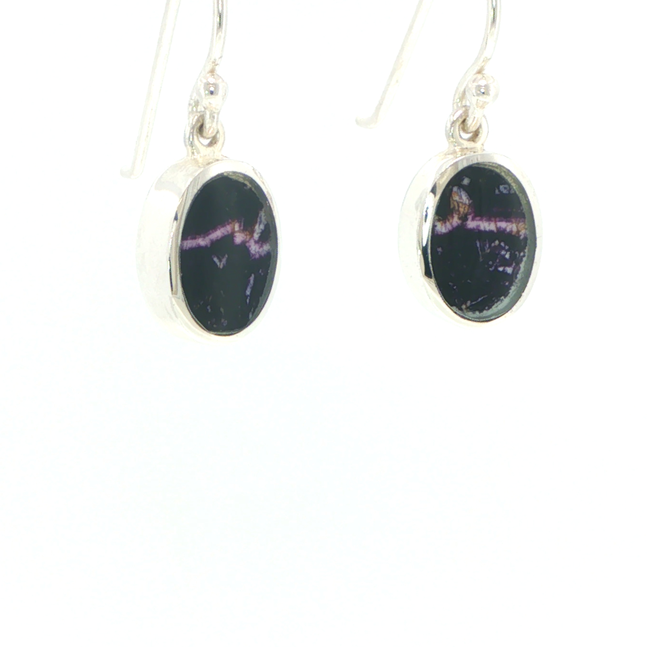 Oval Blue John Drop Earrings in Silver - Image 5